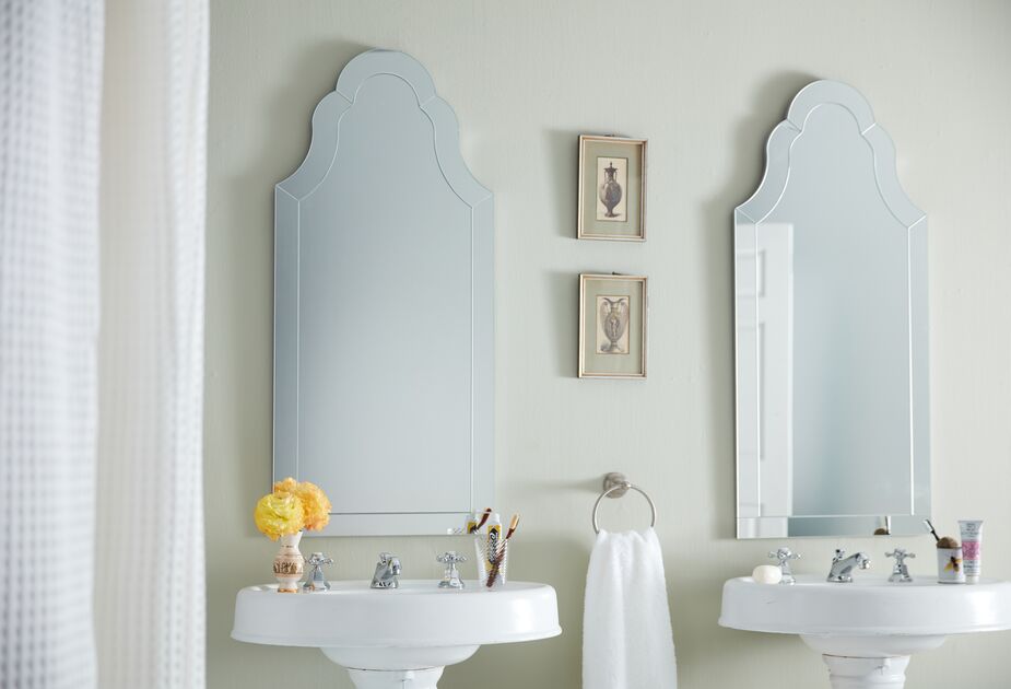 Bathroom mirrors need to be functional, of course. But that doesn’t mean they can’t also be fanciful, like the Nunez shown here.
